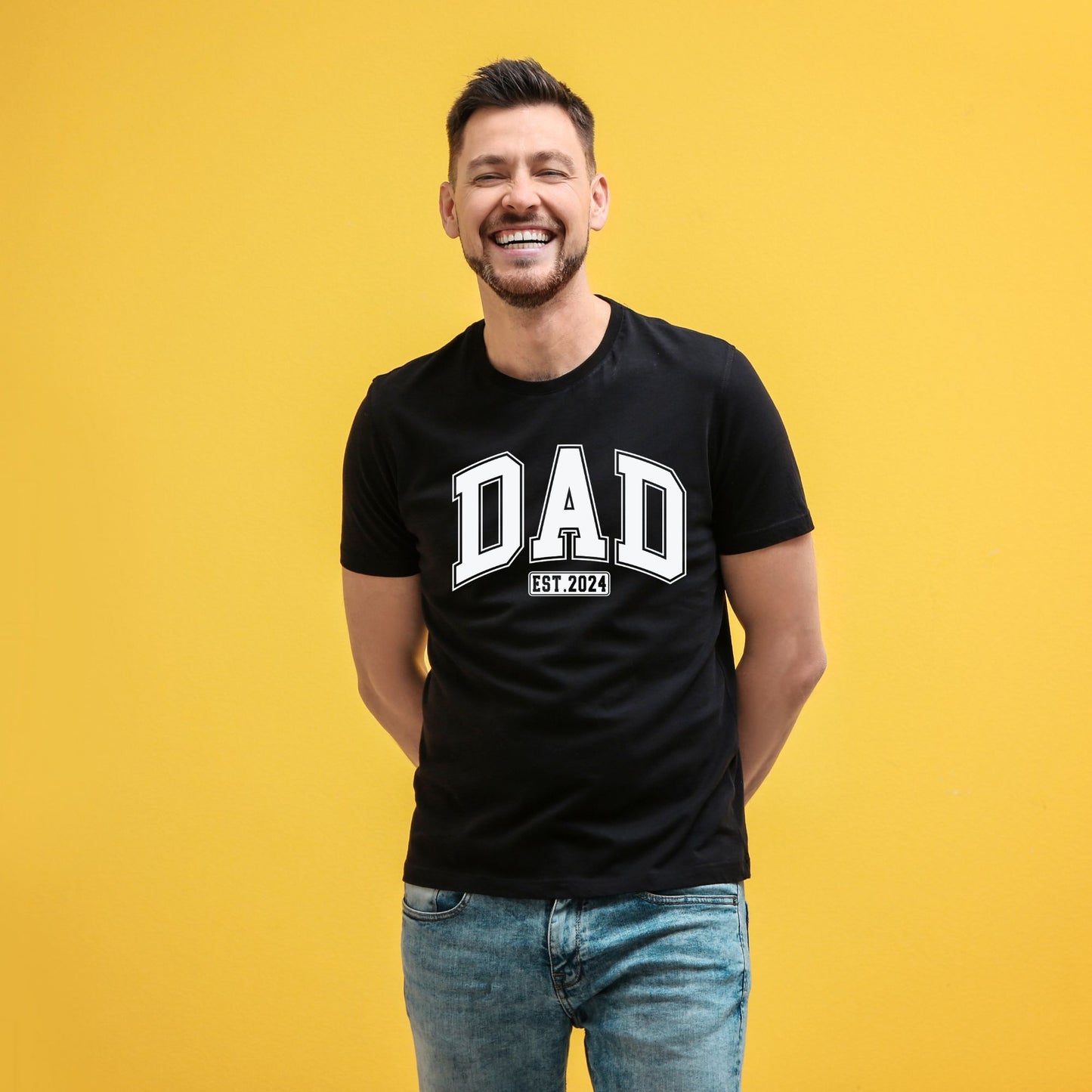 "Dad Est 2024" Short Sleeved T-Shirt for Father's Day Gift
