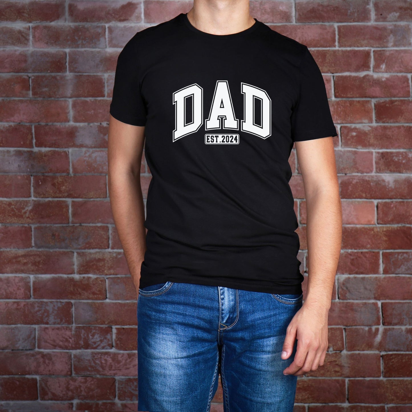 "Dad Est 2024" Short Sleeved T-Shirt for Father's Day Gift
