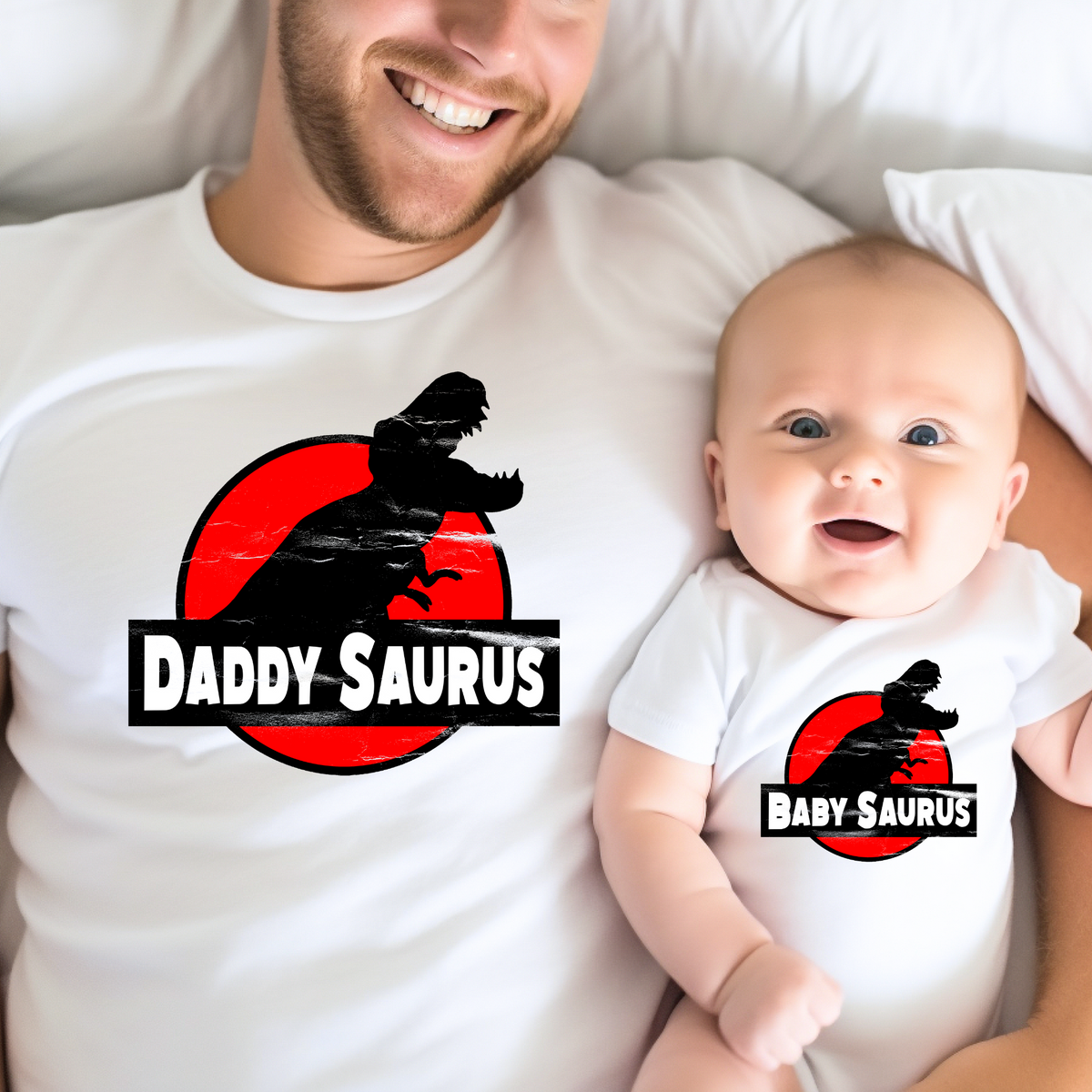 Daddy-Saurus-&-Baby-Saurus-Father-and-Daddy-Matching-Outfits – Little ...