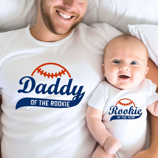 Daddy of the Rookie - Dad and Baby Matching Outfits