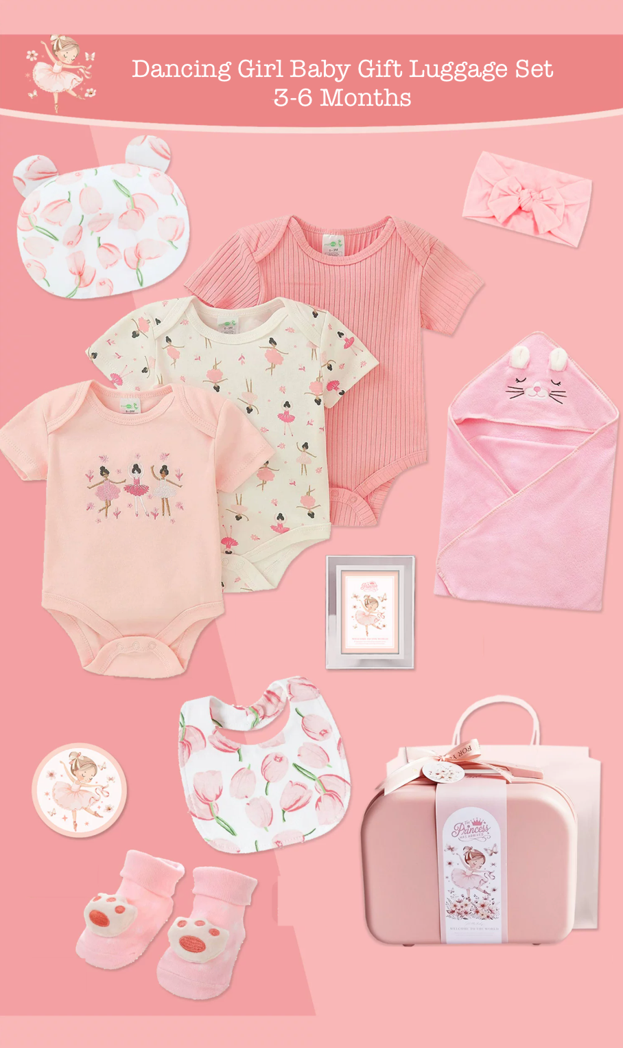 Dancing Girl Baby Gift Luggage Set - Best Baby Gift Singapore (3-6 Months) 🎀