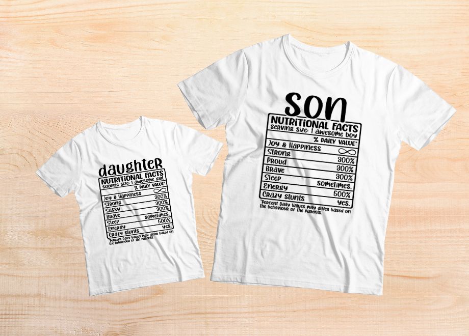 Family Nutrition Facts: Matching Family Tees