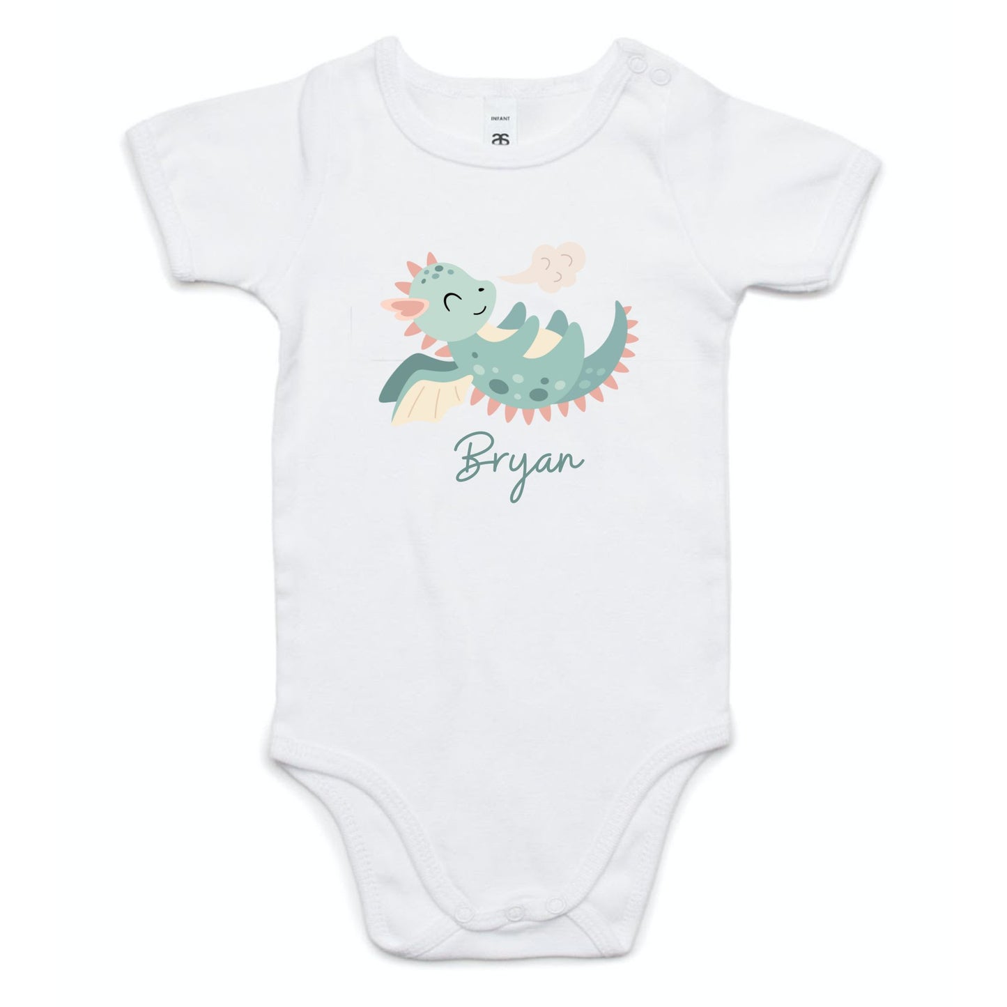 Customised Name Baby Boy Dragon Onesie