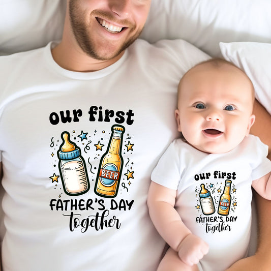 Our First Father's Day Together Matching Dad and Baby Outfits