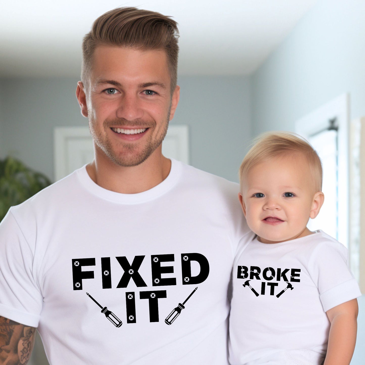 Fixed It & Broke It - Daddy and Baby Matching Outfits