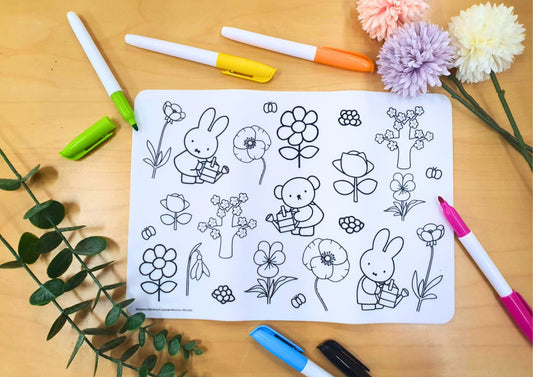 Miffy's Flower Garden Silicone Coloring Mat (20 x 28.5 cm)