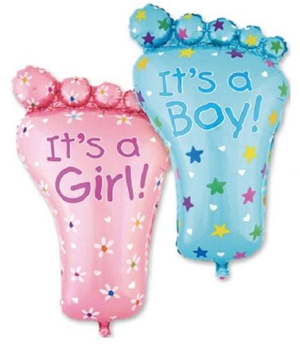 It's A Girl Foot Helium Balloon - 40 x 65cm