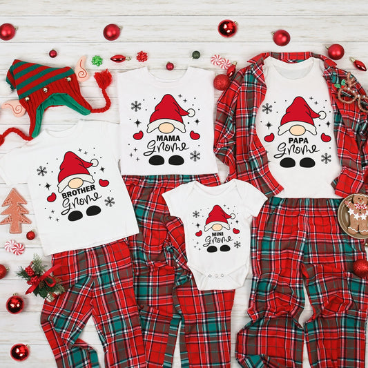 Gnome Family Matching Christmas Family Tee Shirts