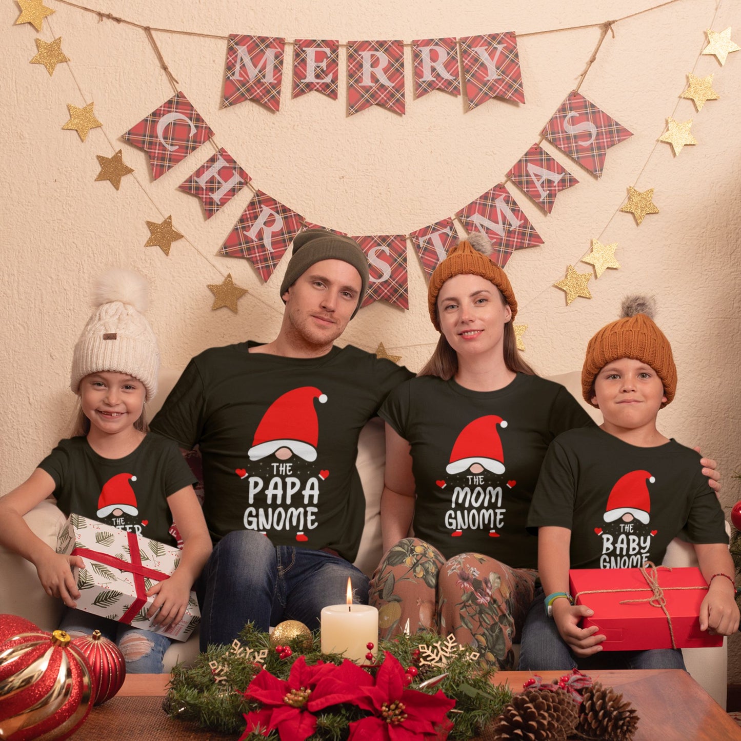 Gnome Family Matching Christmas Family T-Shirts