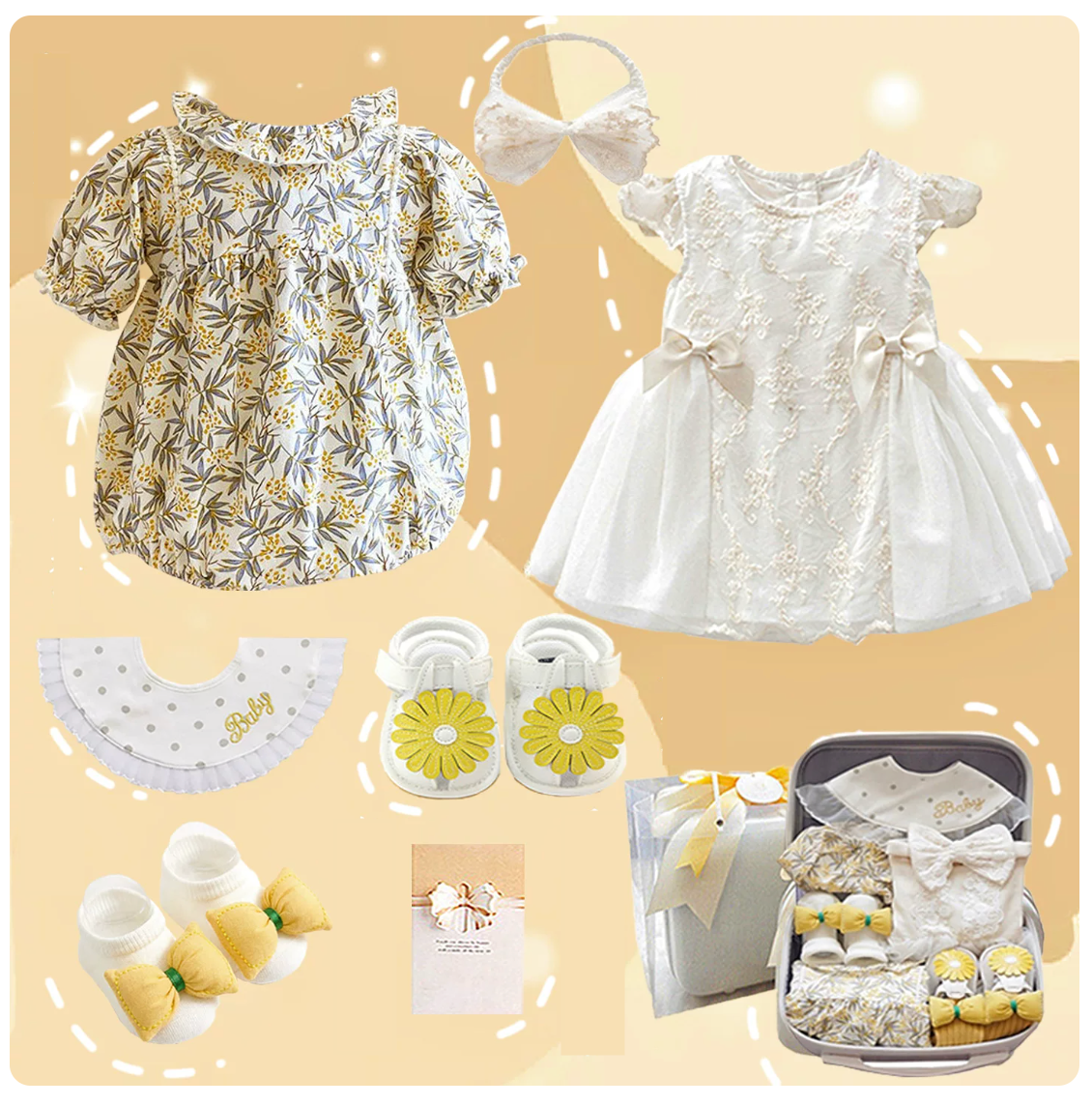 Gorgeous Yellow Baby Girl Luggage - Baby Gift Singapore (6-12 Months)