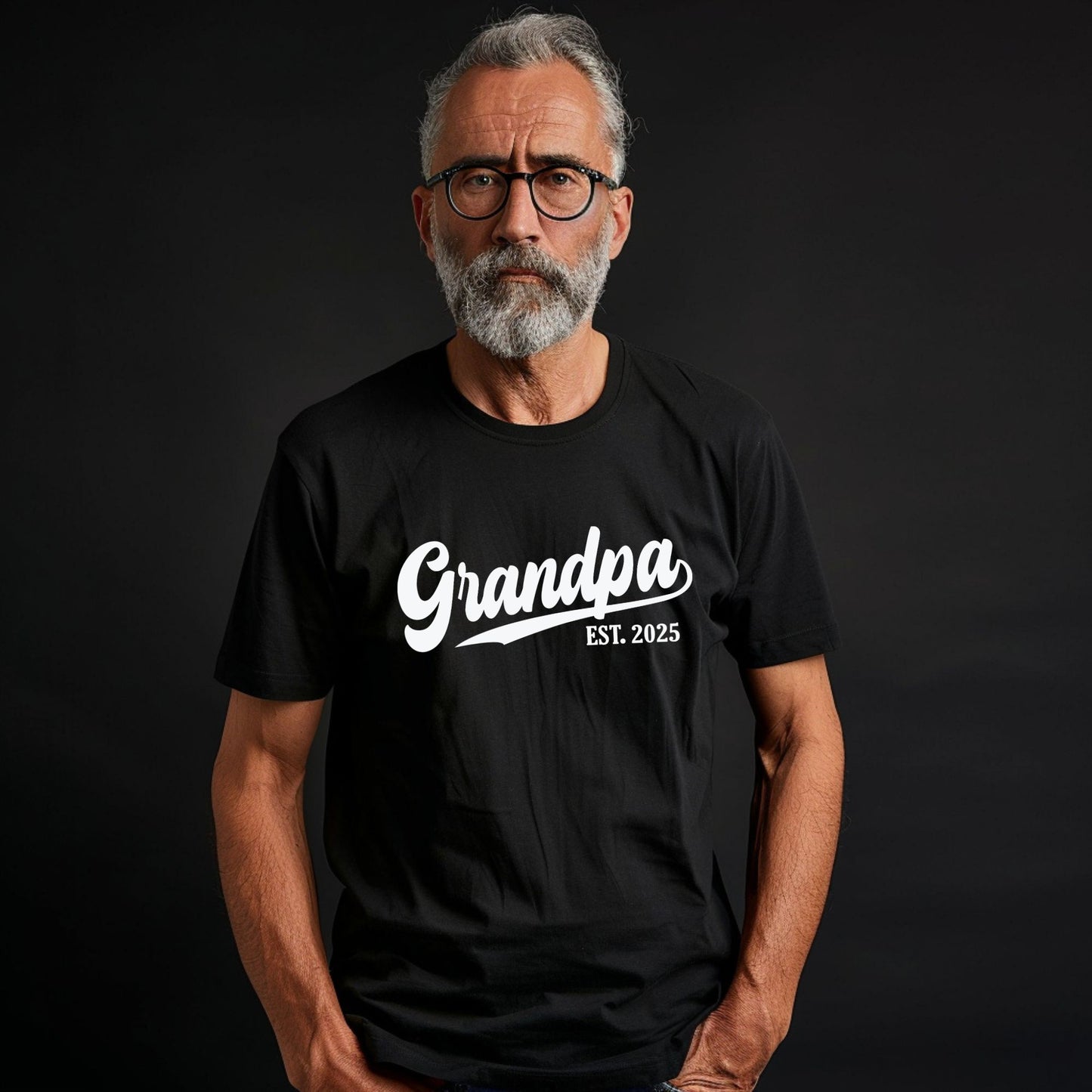"Grandpa Est 2025" - Short Sleeved T-Shirt for Father's Day