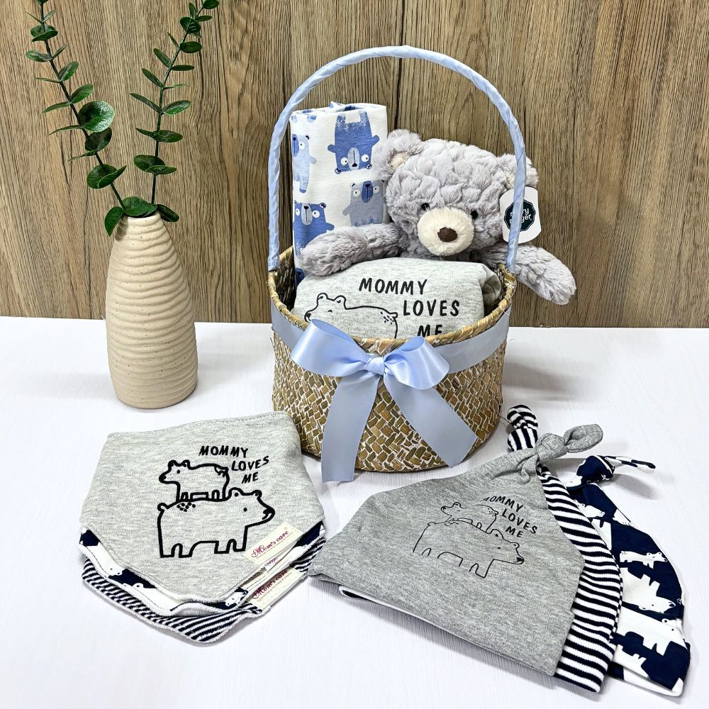 Bear-y Best Baby Boy Gift Basket 3-6 Months