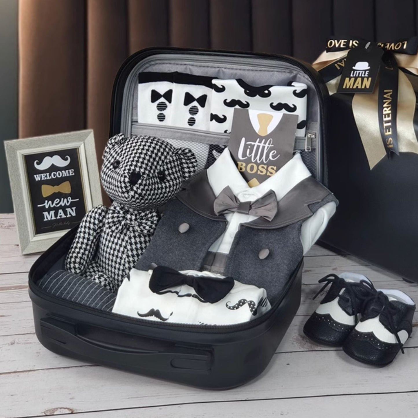 10 pc Little Boss Boy Baby Birthday Gift Luggage Set 12-18 Months