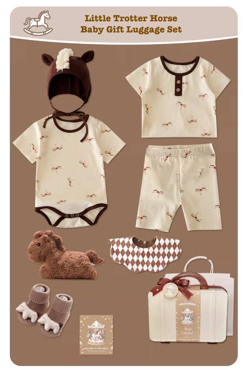 9 pc Little Trotter Horse Baby Gift Set Luggage 3-6 months 🐴