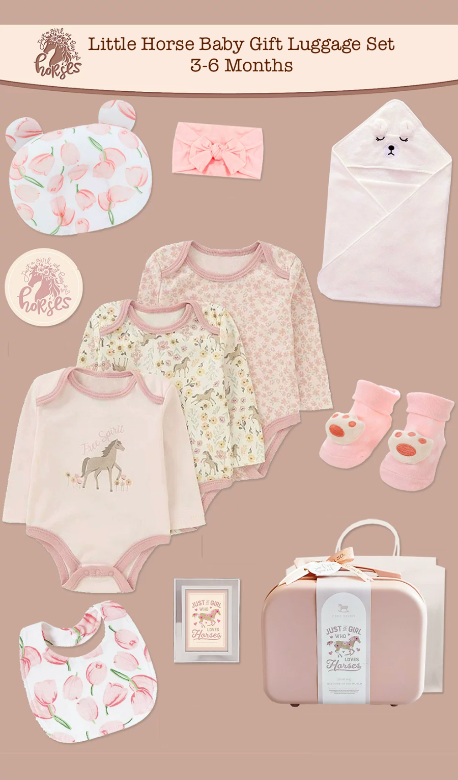 Little Horse Baby Gift Luggage Set - Best Baby Gift Singapore (3-6 Months) 🐴