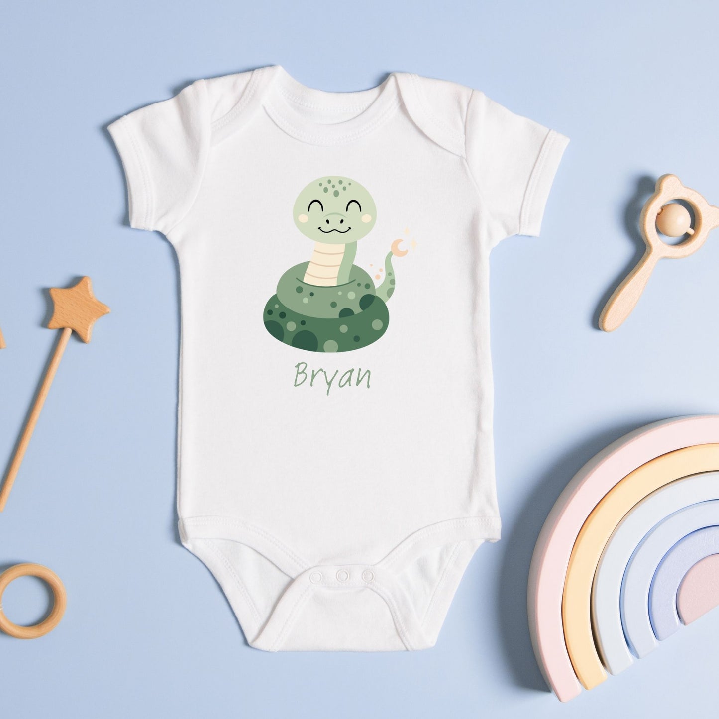 Little Serpent: Personalized Name Snake Baby Romper