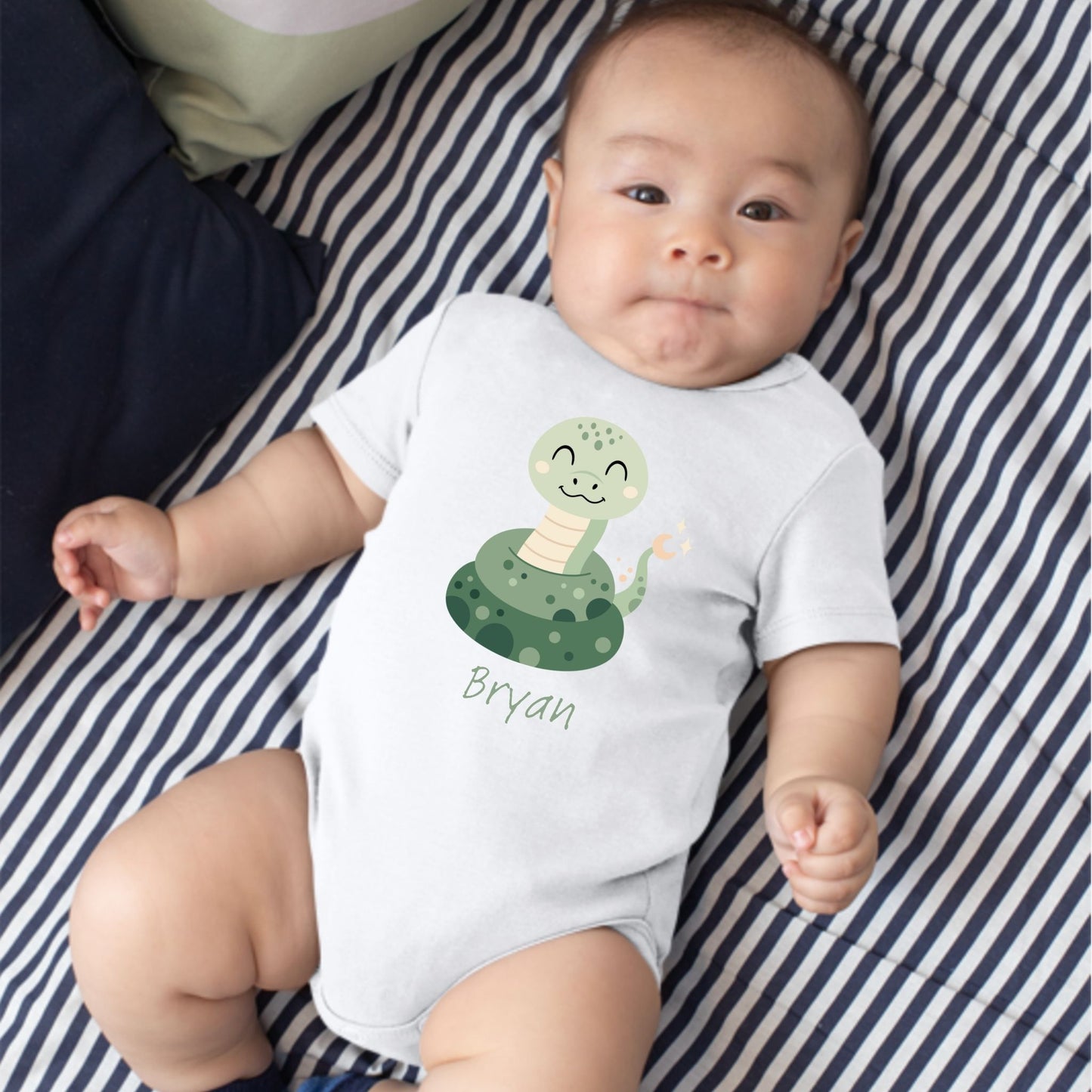 Little Serpent: Personalized Name Snake Baby Romper