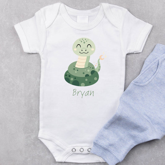 Little Serpent: Personalized Name Snake Baby Romper