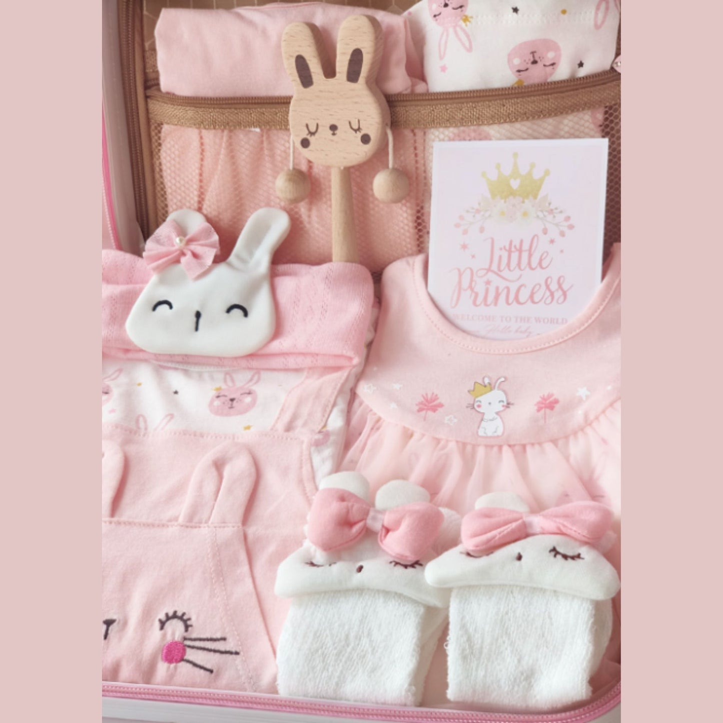 Lovely Rabbit Baby Girl Luggage Gift Set B 3-6 Months