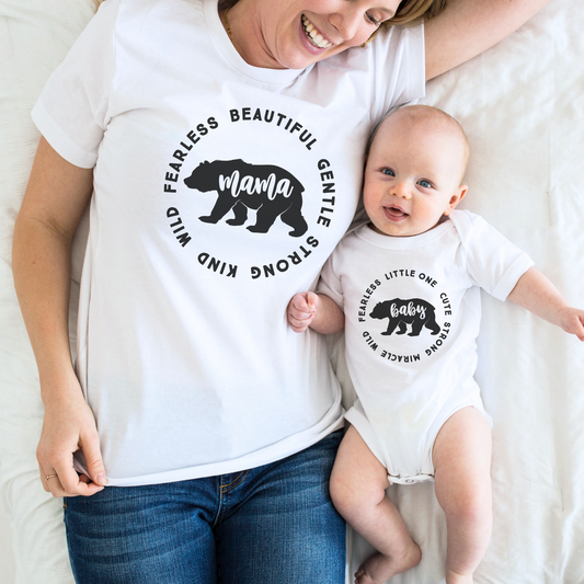 Mama Bear & Baby Bear - Mother Baby Matching Outfits