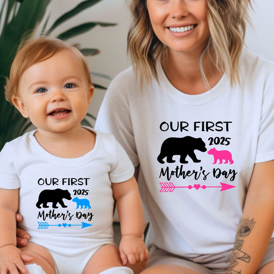 Our First Mother’s Day Mom and Baby Bear Matching Outfit