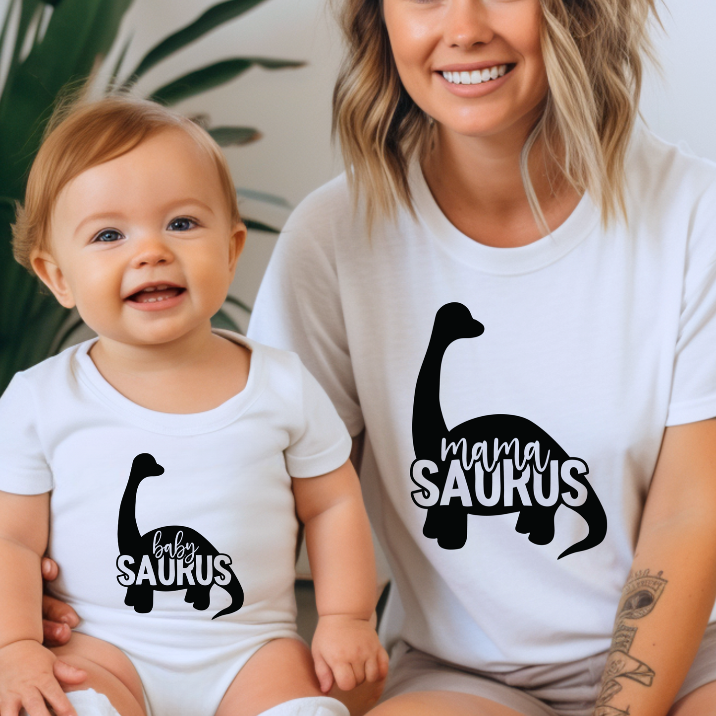 Mama and Baby Saurus - Mother Baby Matching Outfits