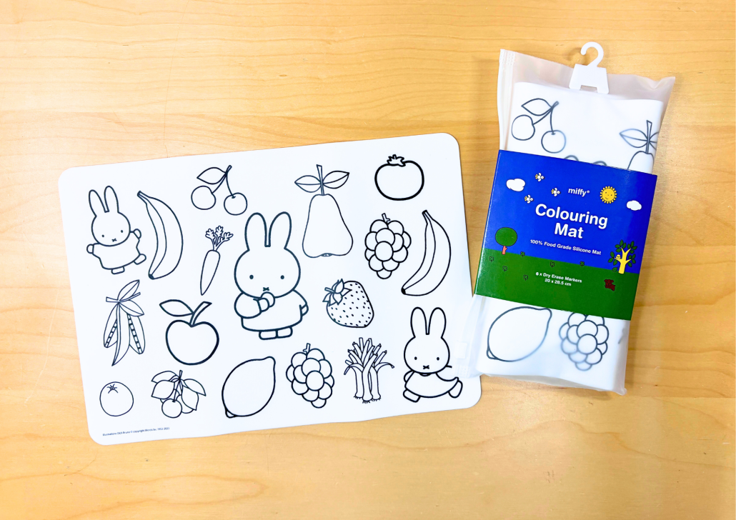 Miffy Reusable Coloring Mat with Fruits Design (20 x 28.5 cm)