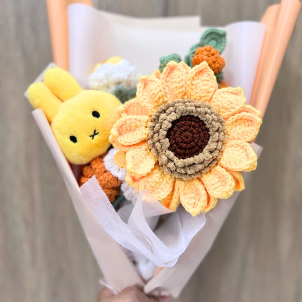 Miffy Sunflower Crochet Flower Bouquet 🌻