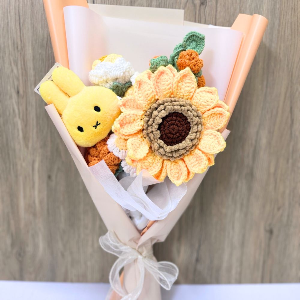 Miffy Sunflower Crochet Flower Bouquet 🌻