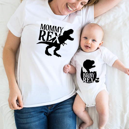 Mommy and Baby Rex Matching Outfits