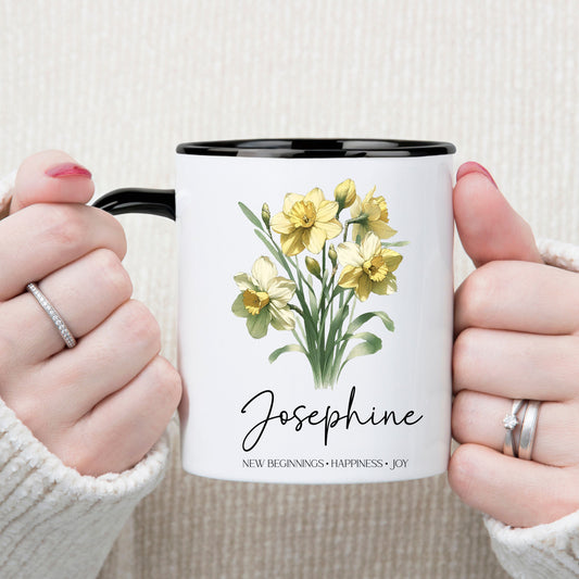 Personalized Birth Flower Virtue Mug - Gift for Mom