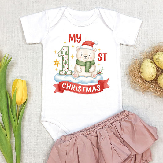 My 1st Christmas Polar Bear Baby Onesie