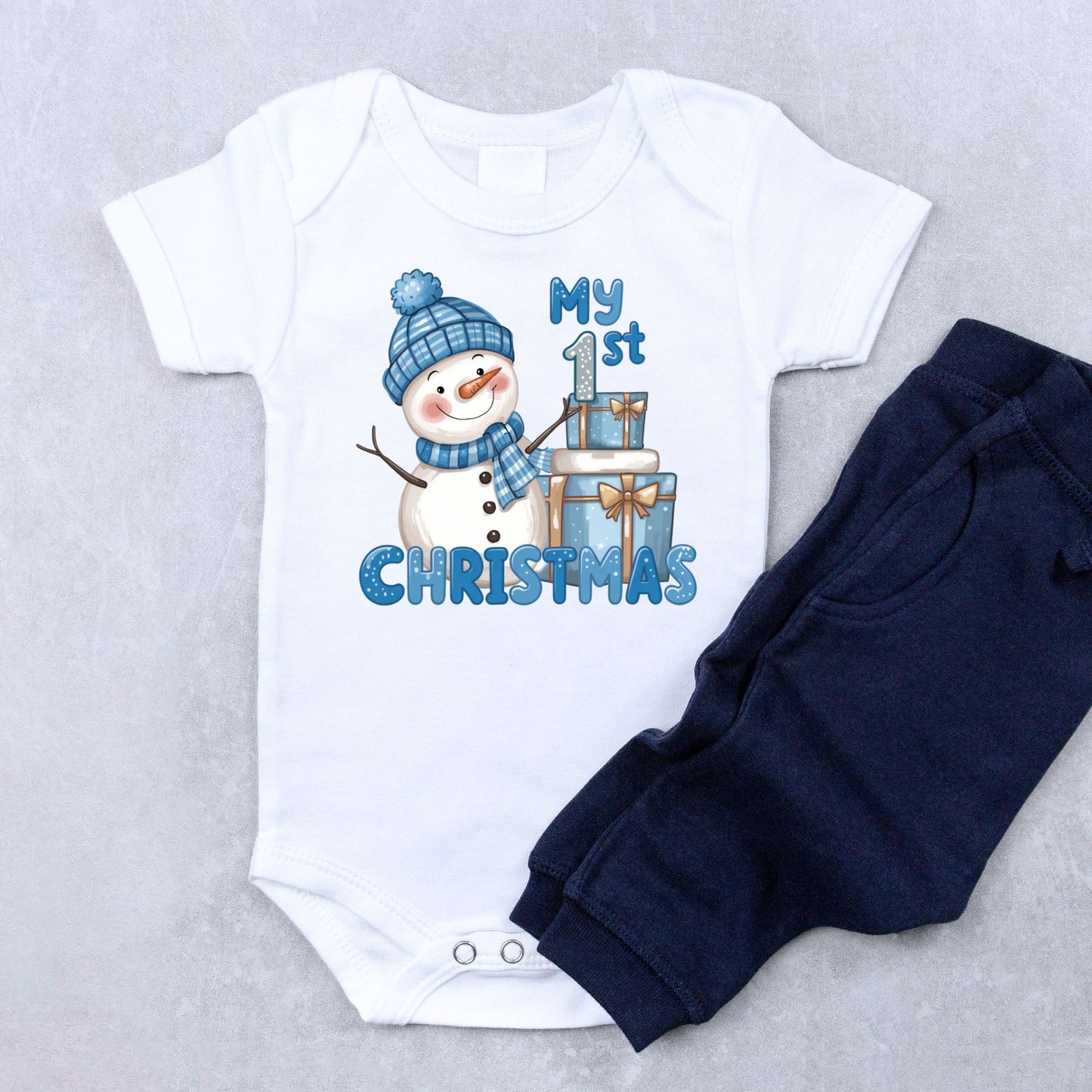 My 1st Christmas Snowman Baby Onesie