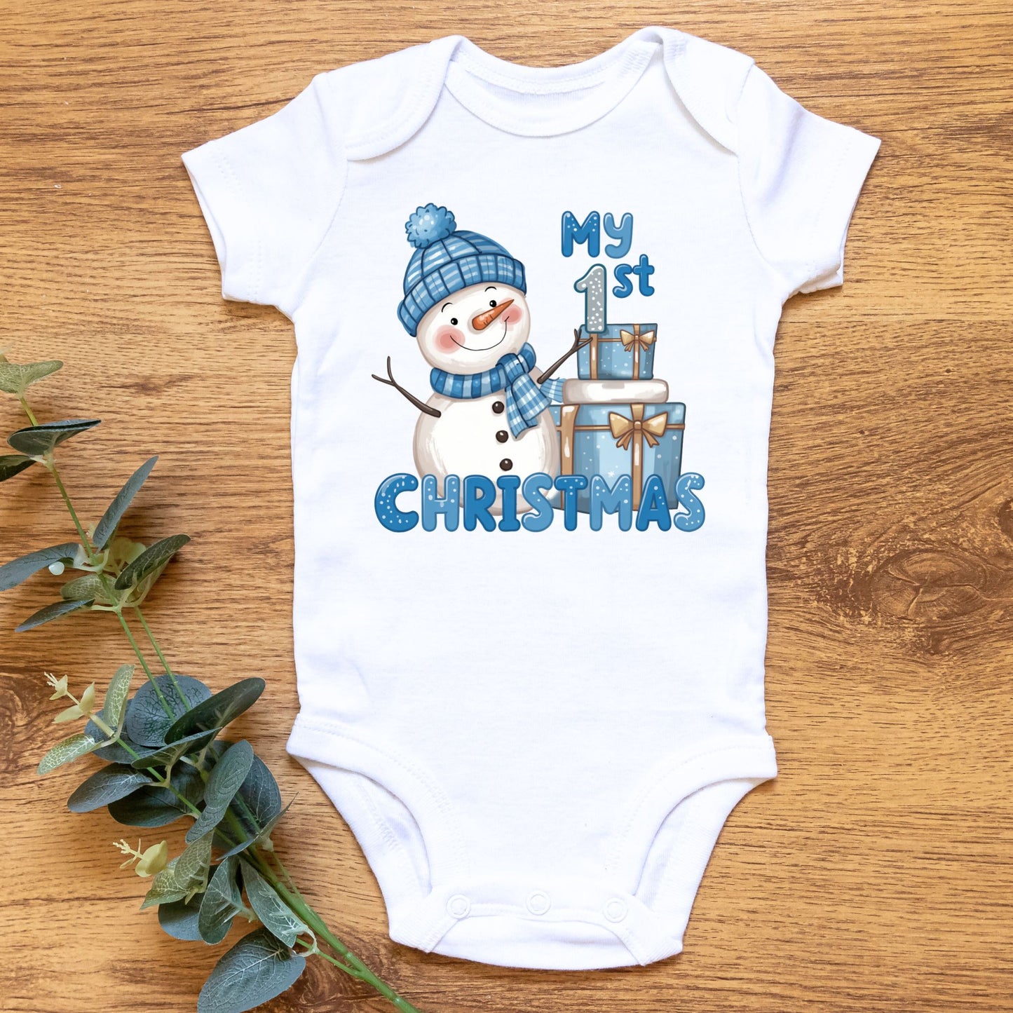 My 1st Christmas Snowman Baby Onesie
