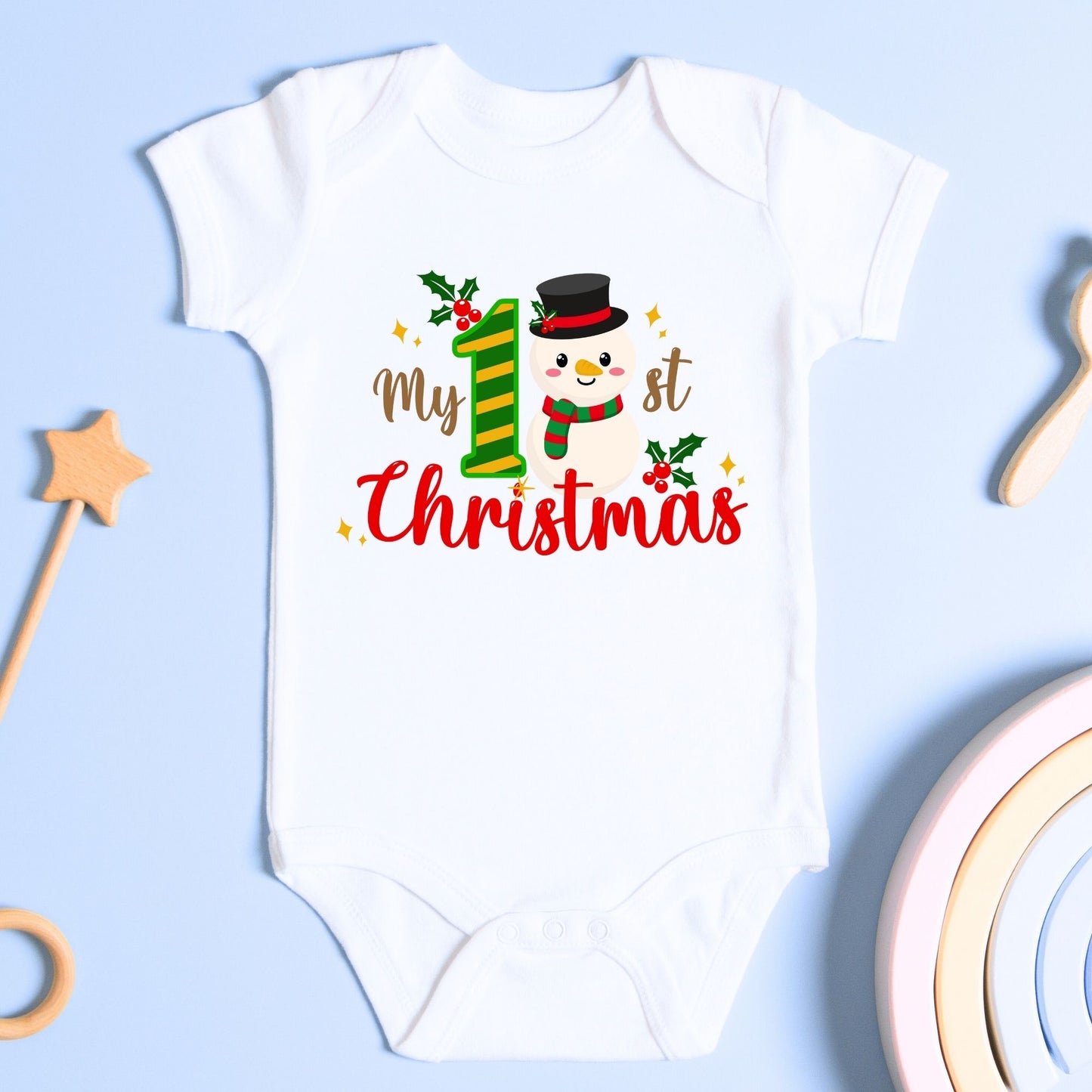 My First Christmas Snowman Baby Romper