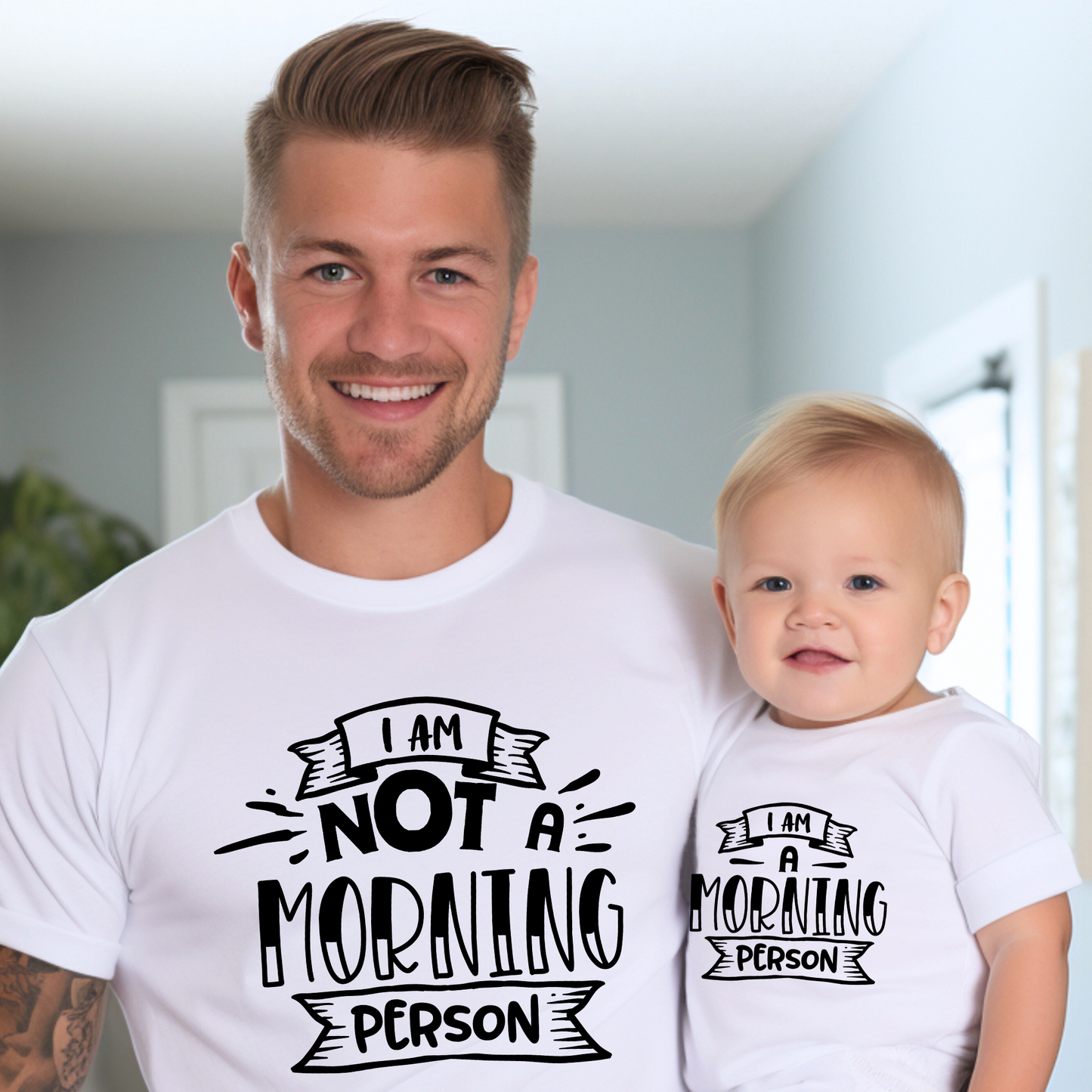 Not a Morning Person - Daddy and Baby Matching Outfits