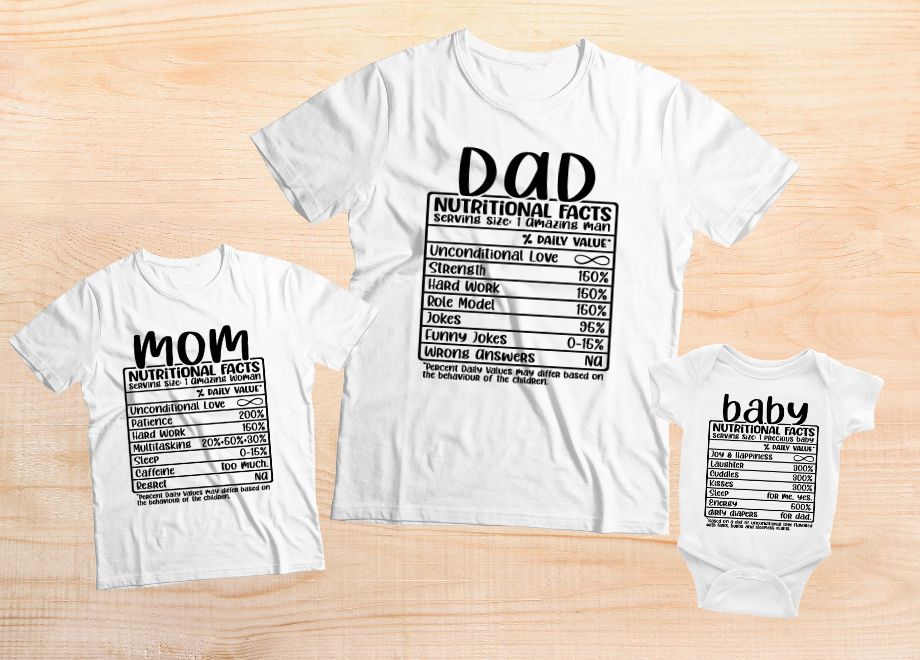 Family Nutrition Facts: Matching Family Tees