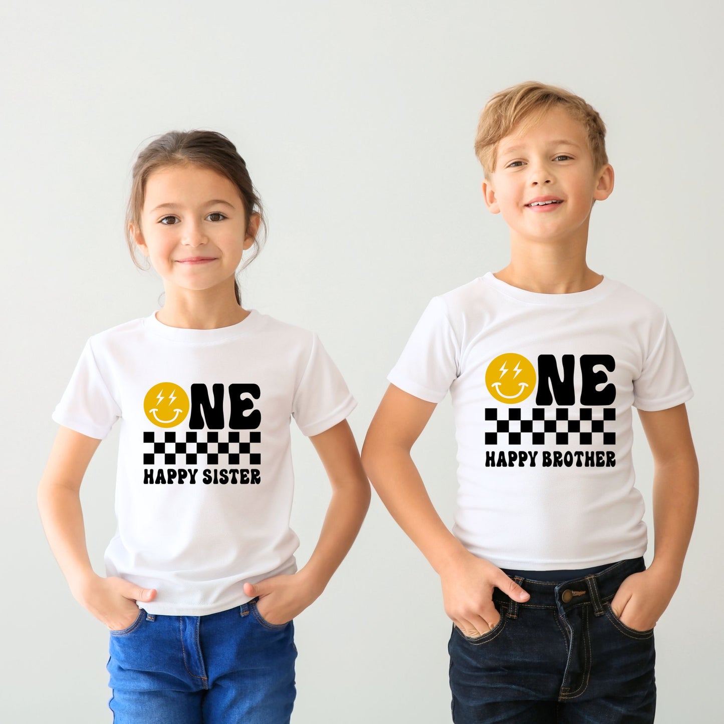 ONE Happy Family Matching T-Shirts & Baby Romper Set