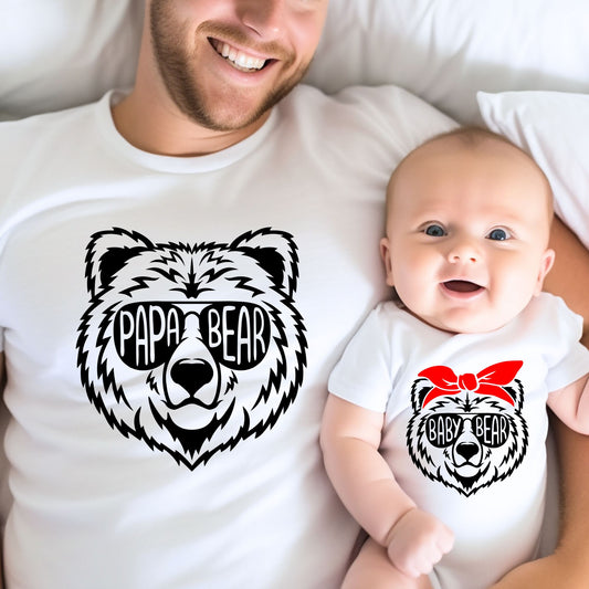Papa Bear & Baby Bear - Matching Dad and Baby Outfits