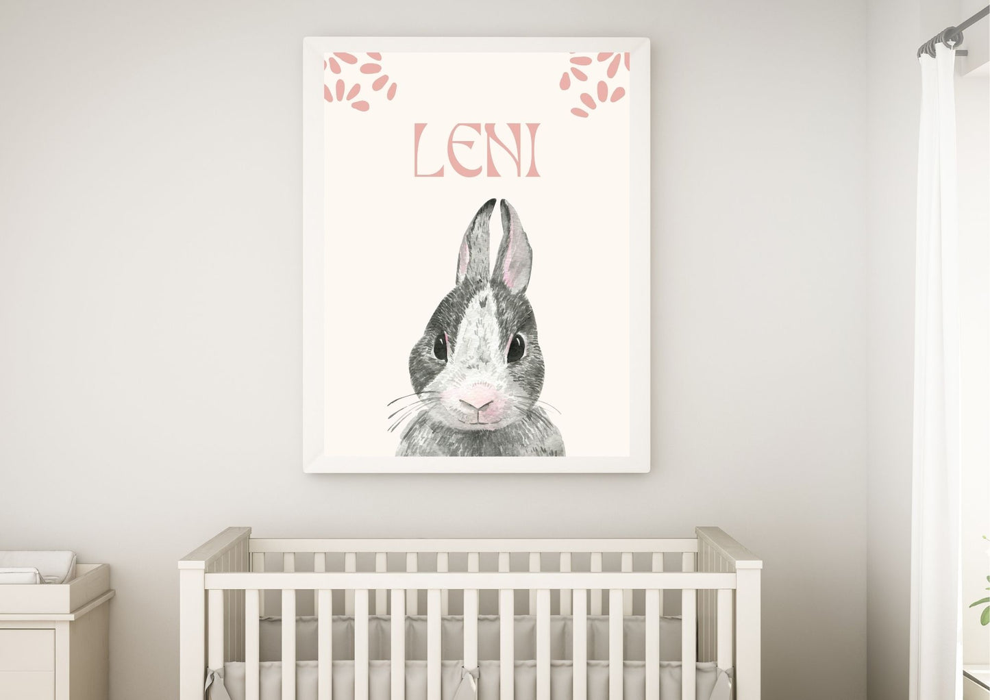 Peek-A-Boo Bunny: Personalized Nursery Name Poster