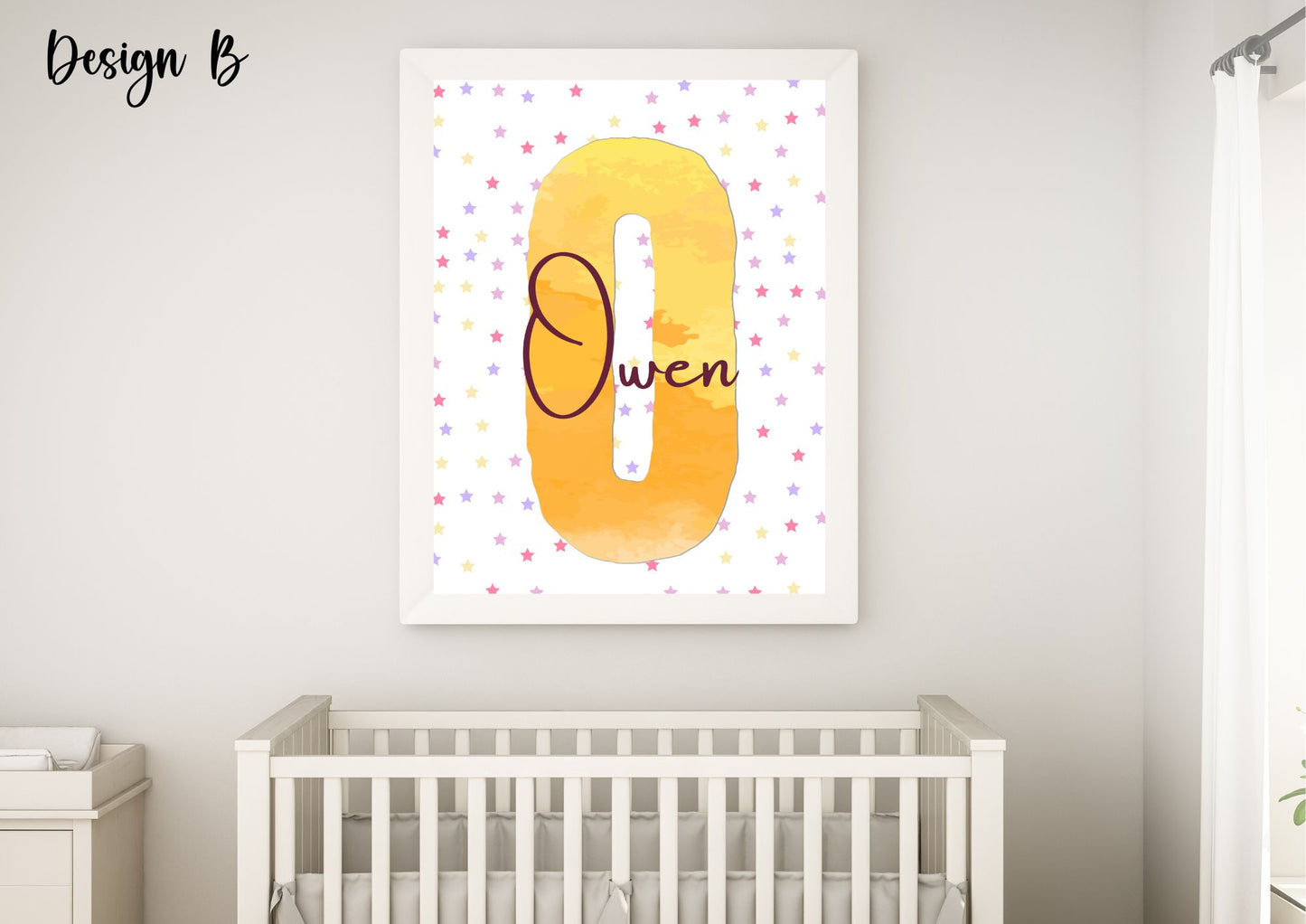 Personalised Baby Name Letter Nursery Poster