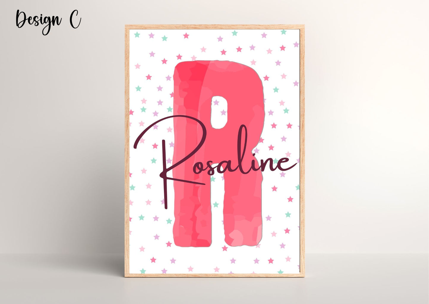 Personalised Baby Name Letter Nursery Poster