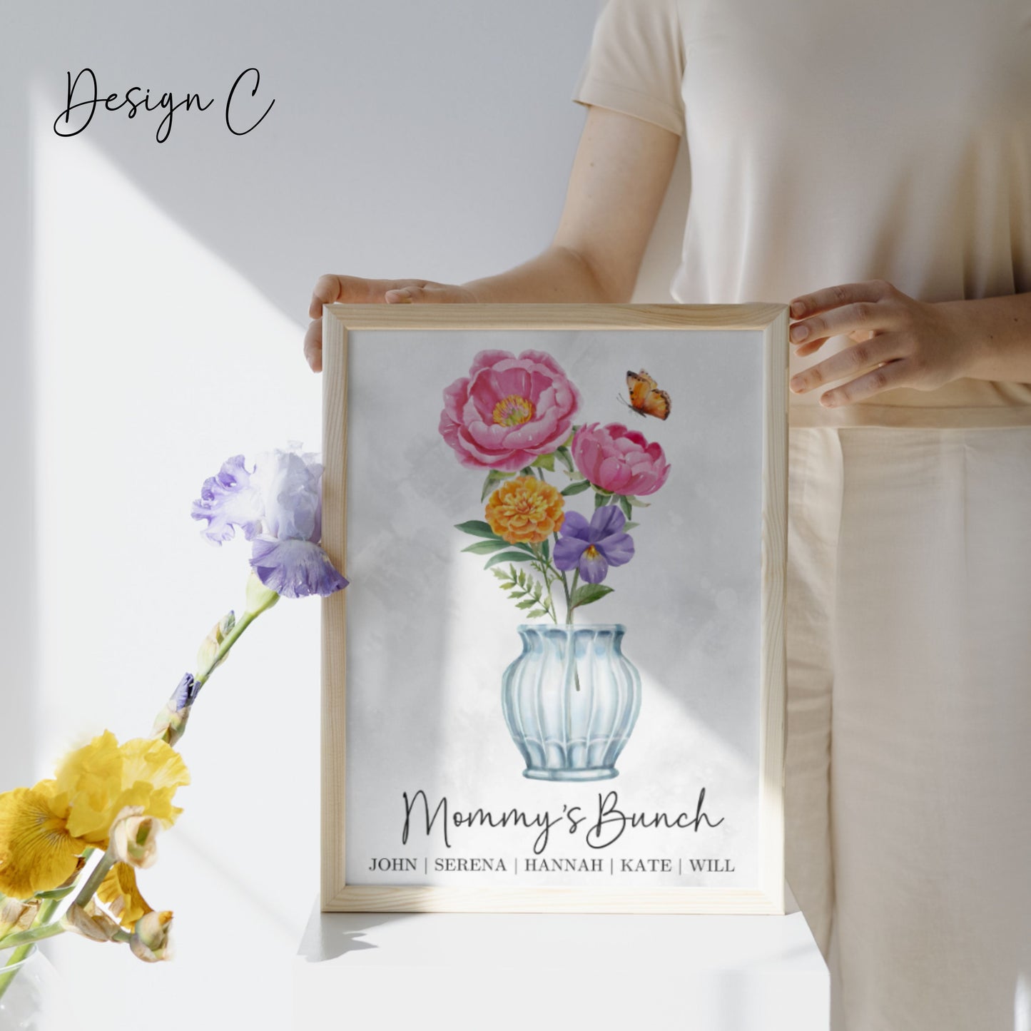 A3 Customised Birth Flower Poster - Mother's Day Gift for Mom