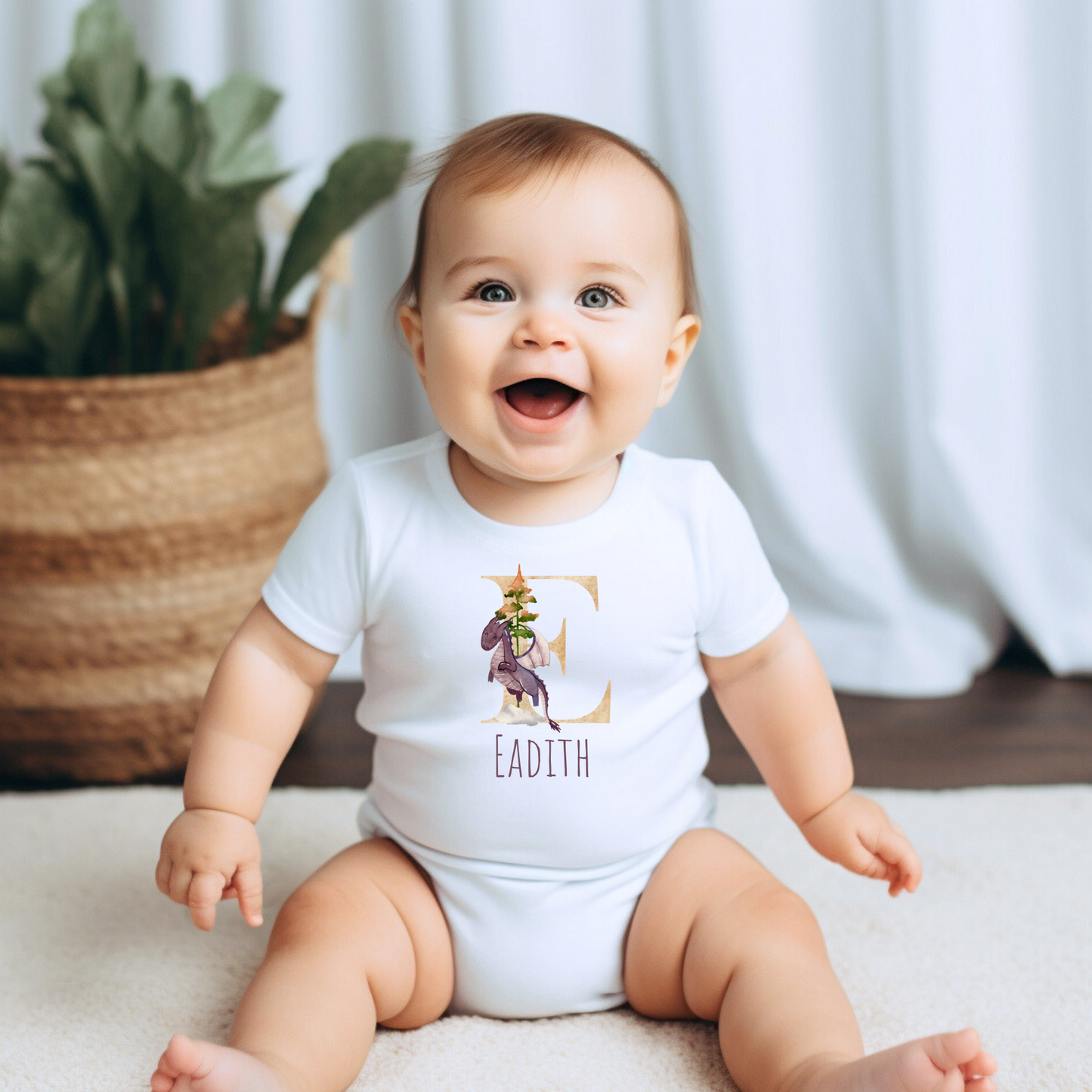 Personalized Baby Dragon Onesie with Name