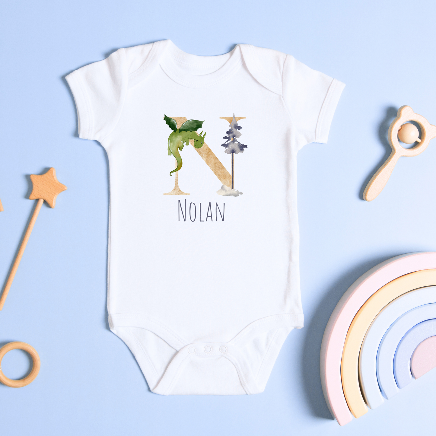 Personalized Baby Dragon Onesie with Name