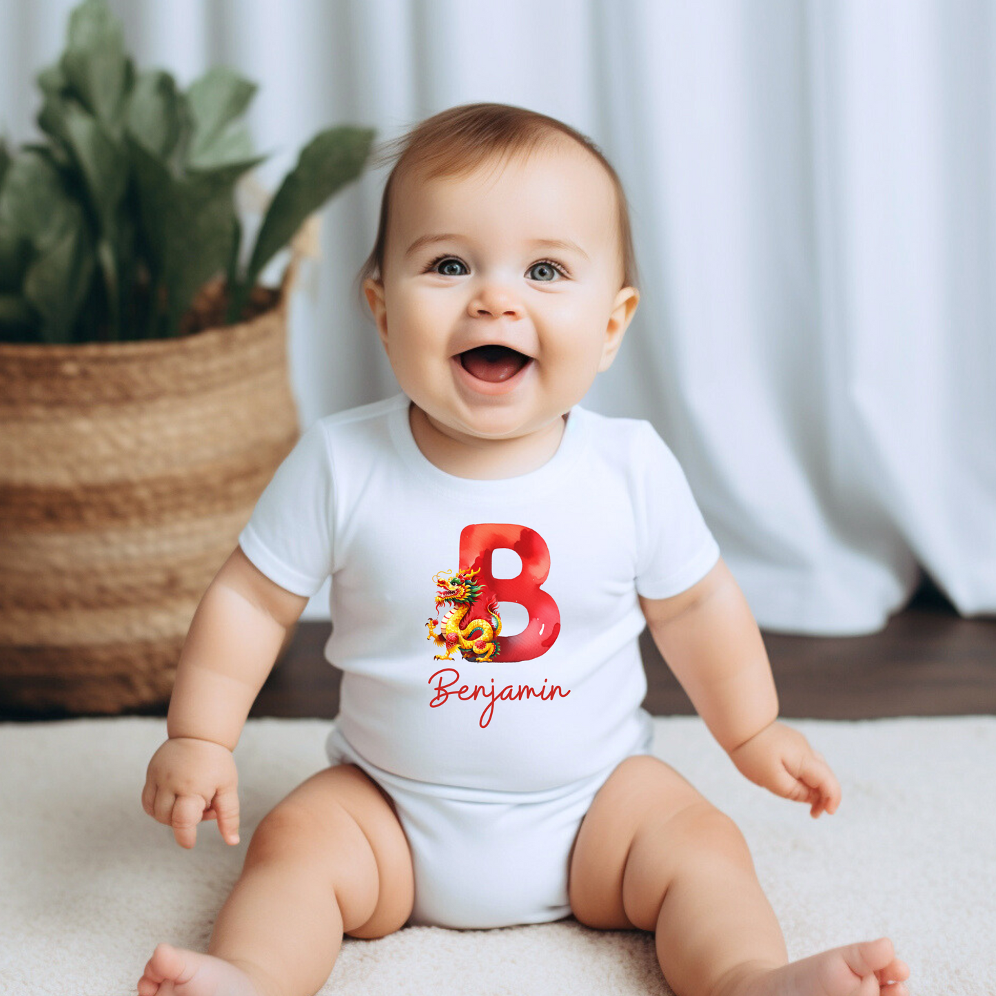 Personalized Baby Name Chinese Dragon Onesie