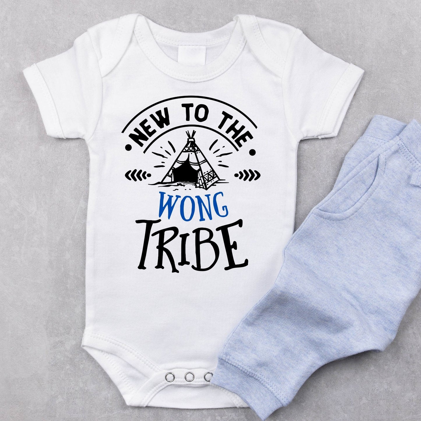 Personalized Name "New To The Tribe" Baby Romper