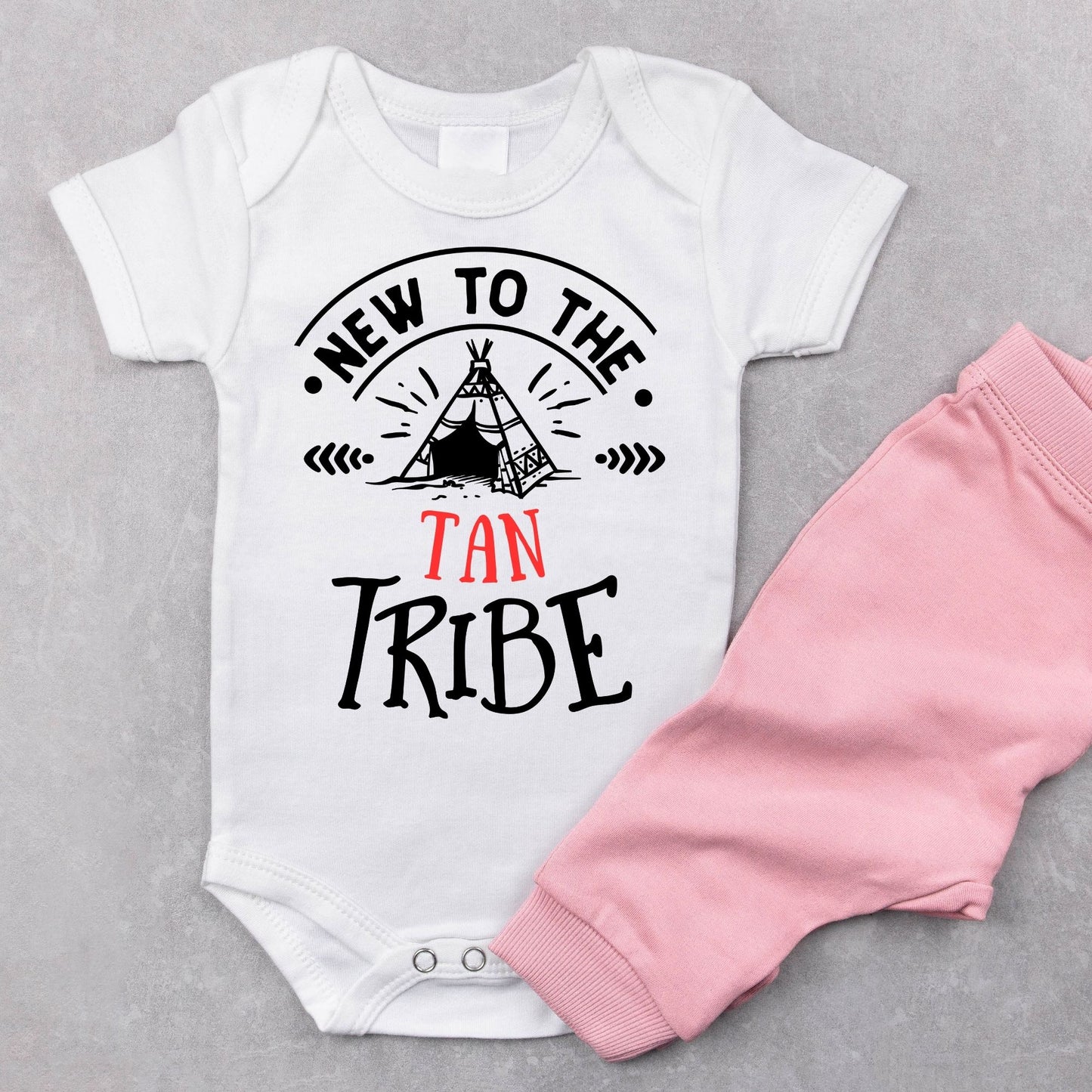 Personalized Name "New To The Tribe" Baby Romper