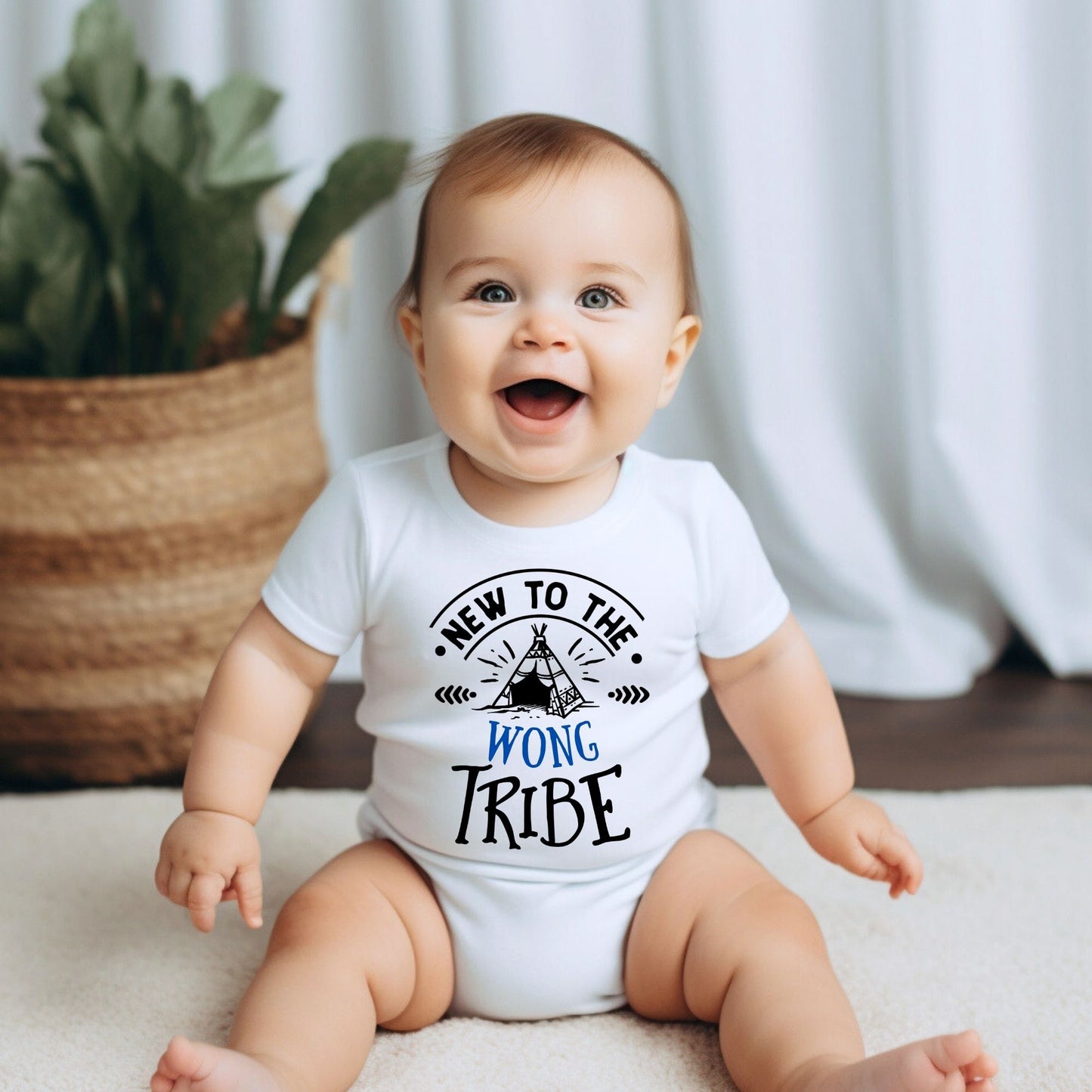 Personalized Name "New To The Tribe" Baby Romper