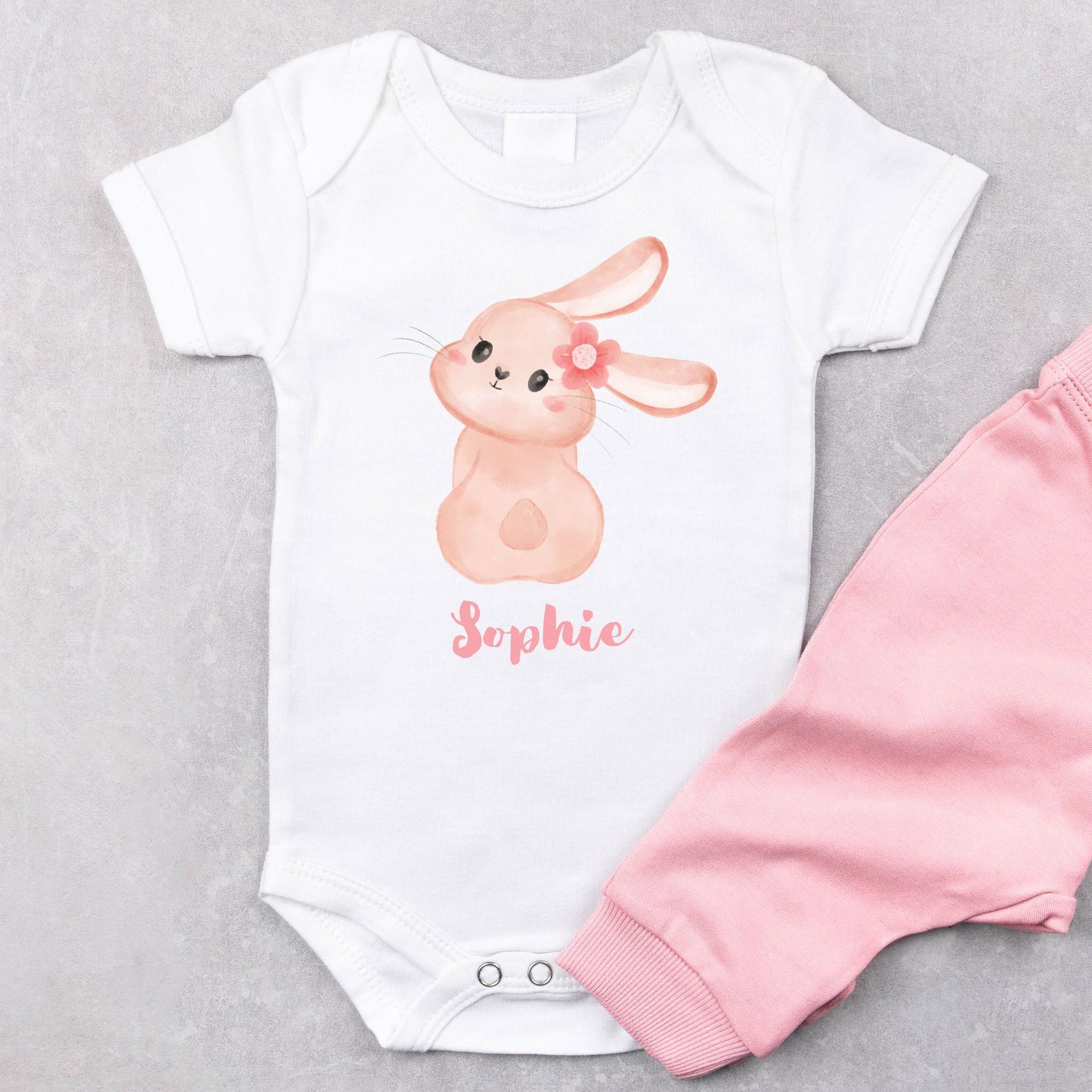 Personalized "Bunny Love" Baby Romper